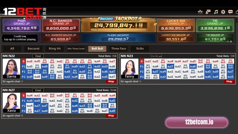 Hướng dẫn tham gia Bull Bull tại 12Bet