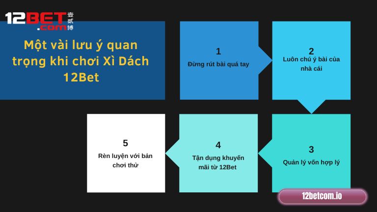 Một vài lưu ý quan trọng khi chơi Xì Dách 12Bet